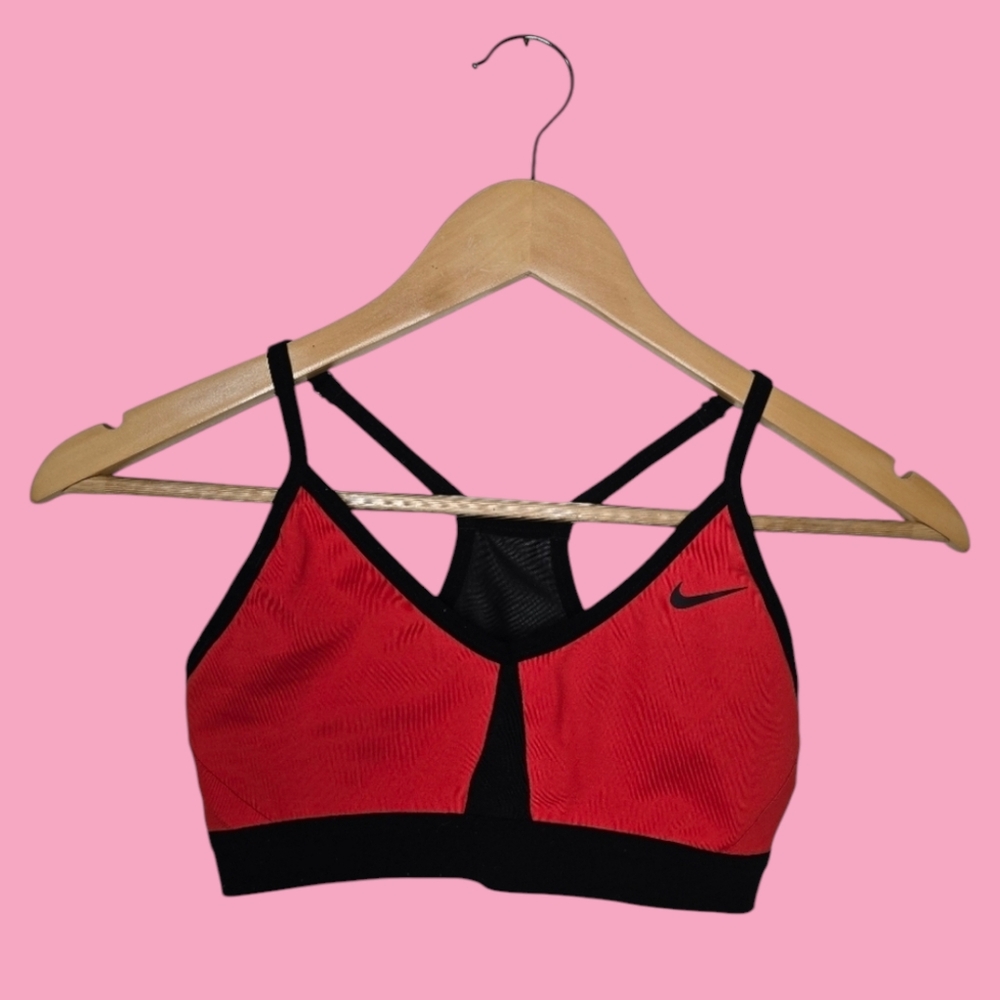 Red and Black Nike Sports Bra